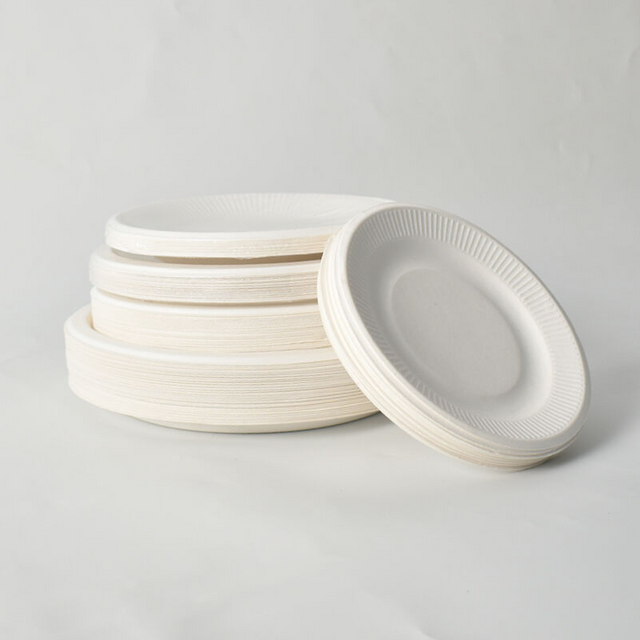 Disposable tray Eco-friendly restaurant Microwave dish Biodegradable paper plate