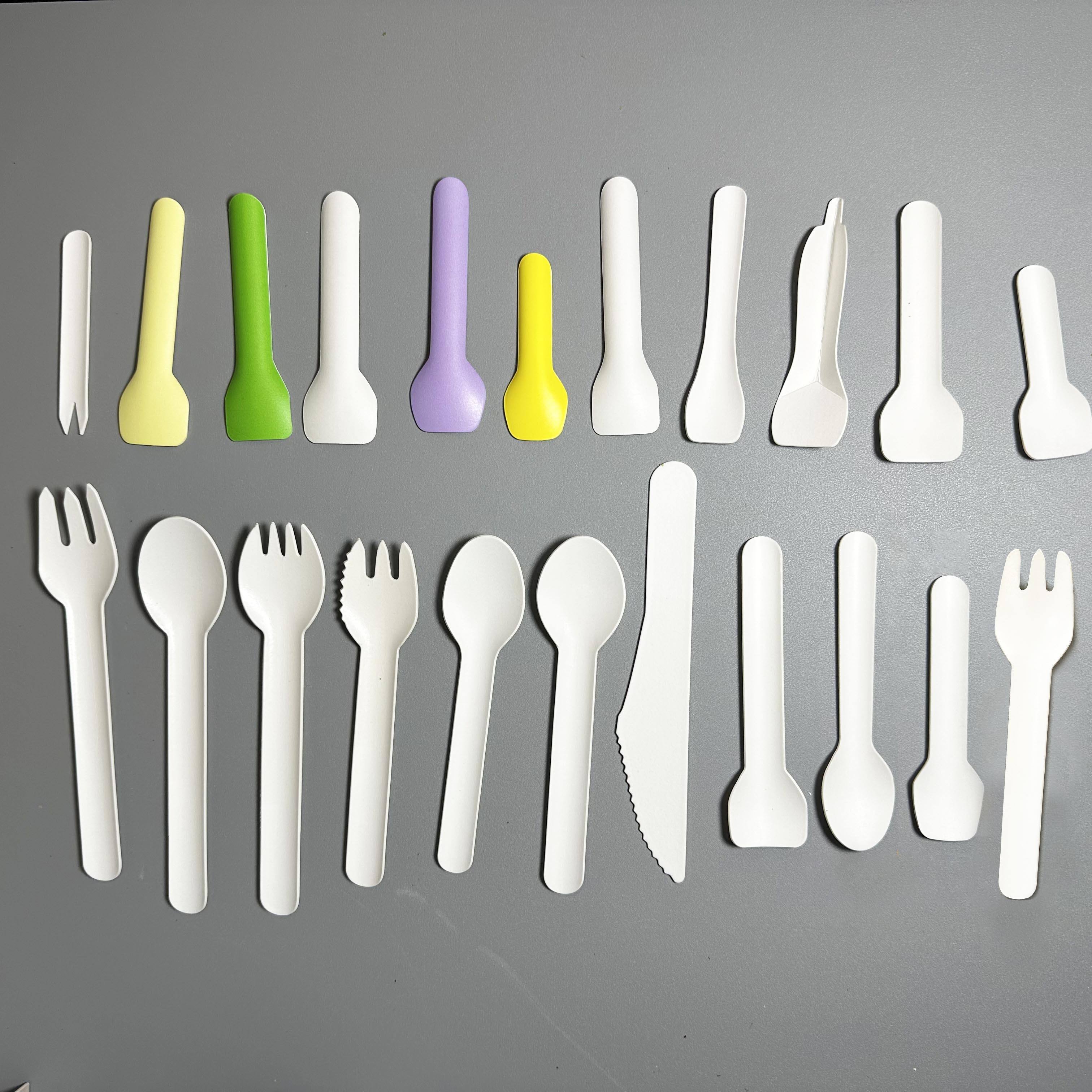 Eco Friendly Dessert Ice Cream Paper Spoon Disposable Cutlery with Custom Logo