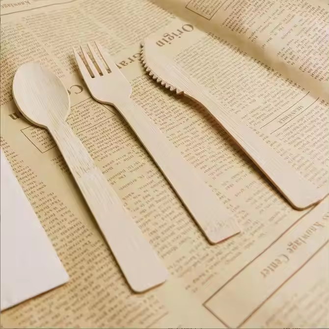Eco-Friendly Bamboo Reusable Cutlery Bamboo Cutlery Set Wooden Bamboo Knife Fork Spoon Travel Sets
