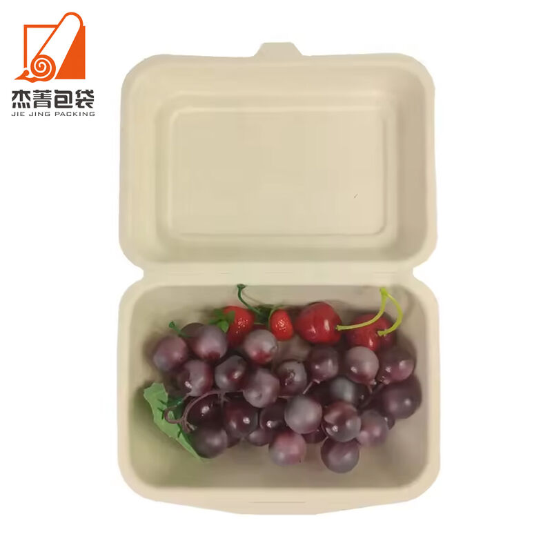 Wholesale Compostable Biodegrad Clamshell Hamburger Box Bagasse Sugarcane Clamshell Container