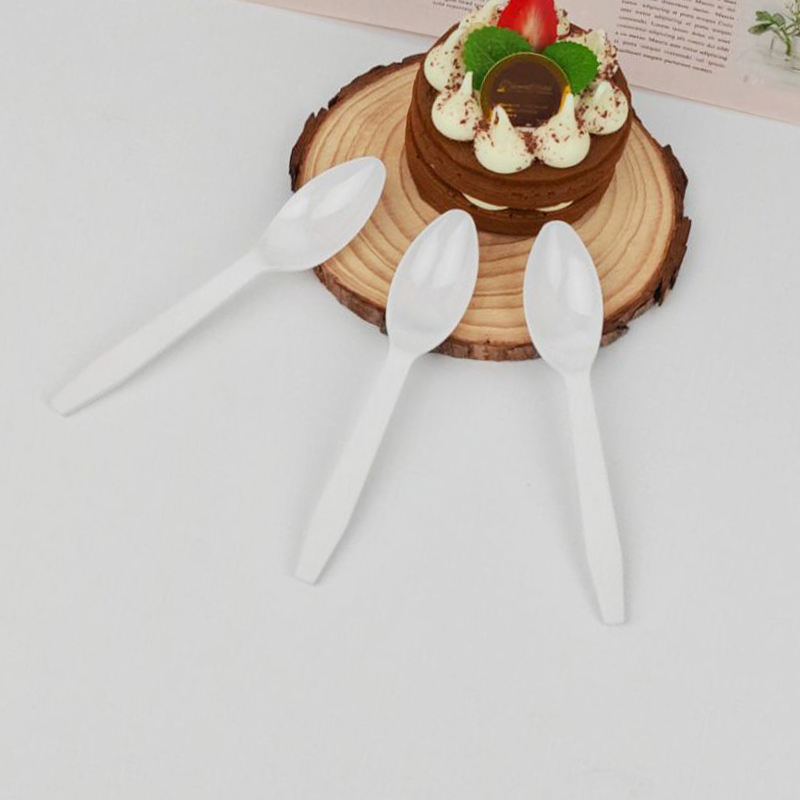 Individual Package Disposable Ice Cream Plastic Spoon Black Plastic Spoon