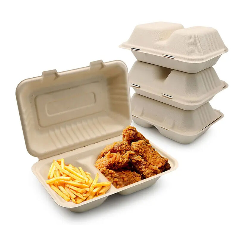 Degradable disposable corn starch environmental protection lunch box Food grade bowl household lunch box double take-out packaging