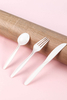 High Quality 7 Inch Disposable Cornstarch Tableware Set Biodegradable Corn Starch Cutlery Knife Fork Spoon