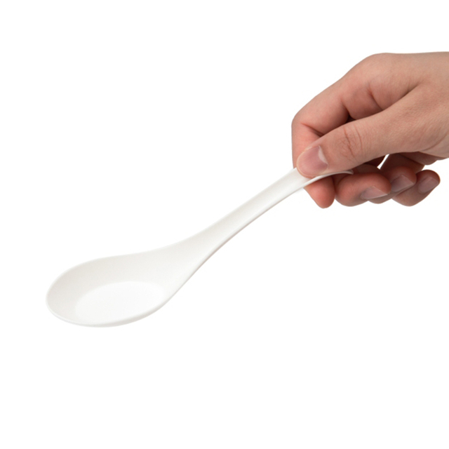 High Quality Disposable Cornstarch Tableware Spoon Biodegradable Cutlery Chinese Soup Spoon