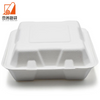 8*8 Inch 100% Biodegradable Disposable Sugarcane Pulp Bagasse Clamshell Food Container