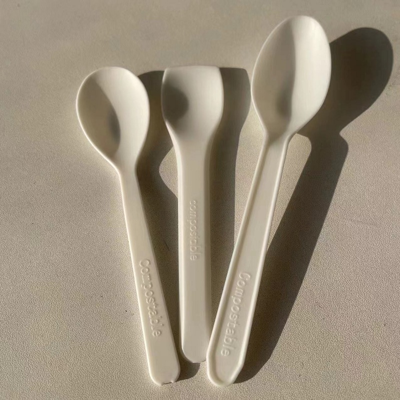 Customized Packing 100% Biodegradable PLA Ice Cream Spoon 