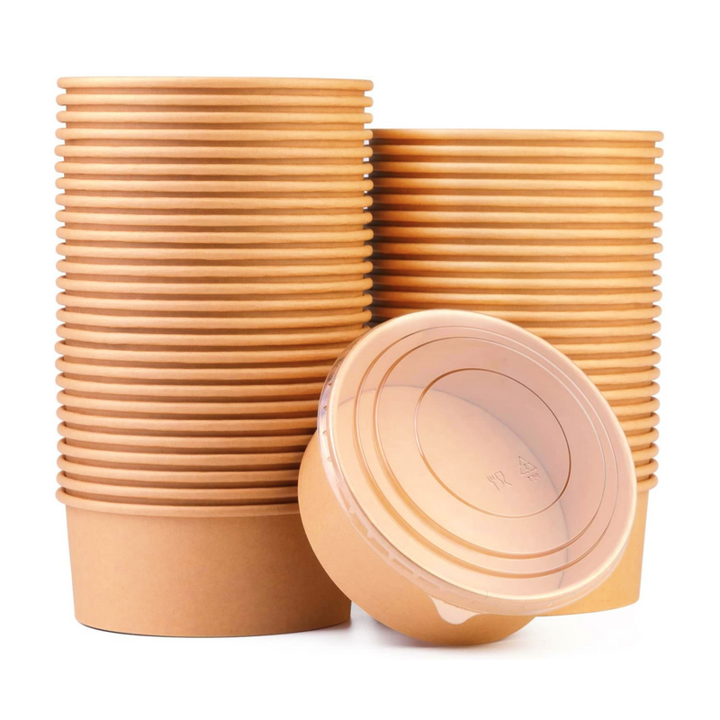 Degradable circular container for gathering salad soup