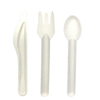 100% Bagasse Cutlery Compostable Knife Fork and Spoon Eco Cutlery Set Sugarcane Bagasse Paper Cutlery