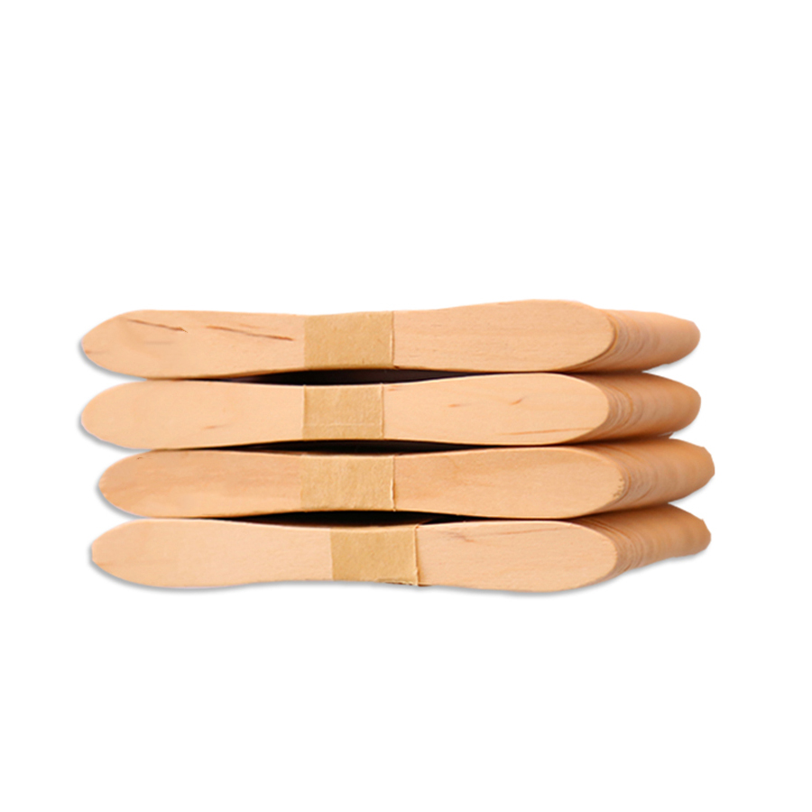 Restaurant Biodegradable Disposable Compostable Paper Wrapped Wood Ice Cream Gelato Spoon