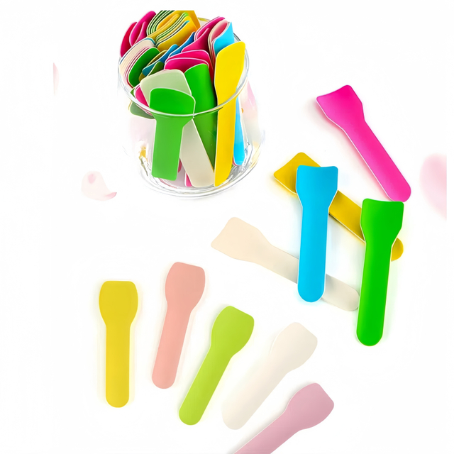 Factory Cheap Custom Printed Biodegradable Small Spoon Disposable Paper Cutlery Gelato Fork and Spoon Set for Ice Cream