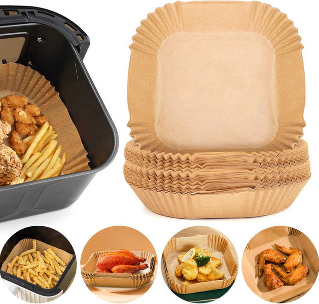 Air Fryer Liner Pergament Back papier für Air Fryer Einweg-Papier liner für Mikrowellen-Antihaft-Liner Quadrat Frei von Bleichmittel