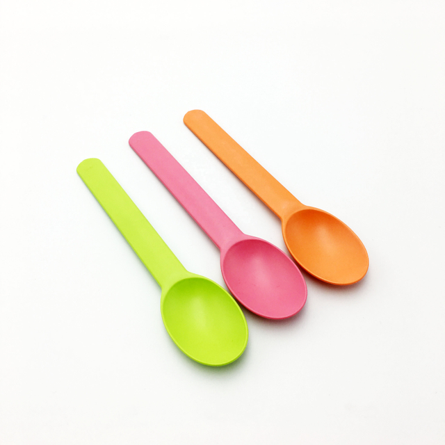 Buntes biologisch abbaubares Besteck Einweg PLA Dessert Gefrorener Joghurt Gelato Eis Plastik löffel