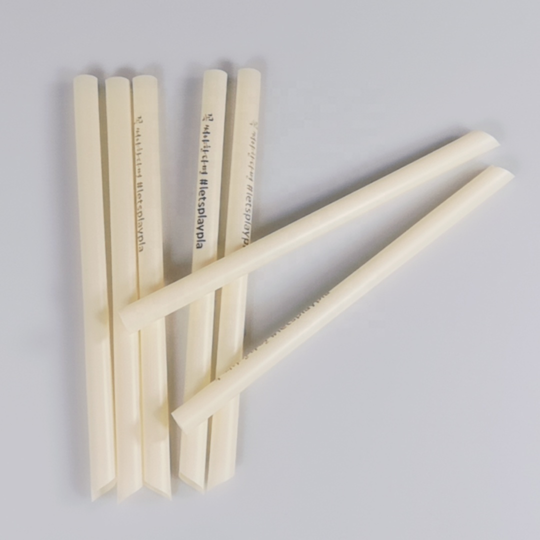 100% Biodegradable Pla Straw Disposable Drinking Straws Eco-Friendly Individual Packing 6mm 8mm Diameter for Bar Parties Camping
