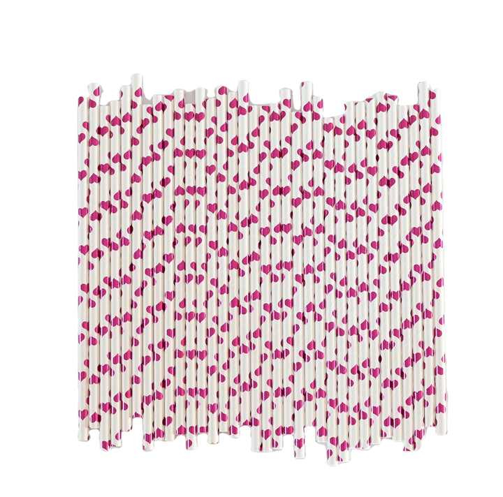 Factory Wholesale New Degradable Disposable Paper Straws Birthday Party Straws Hot Stamping Decorative Paper Straws