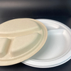 Biodegradable Sugarcane Disposable Paper 9 Inch 3 Division Plate