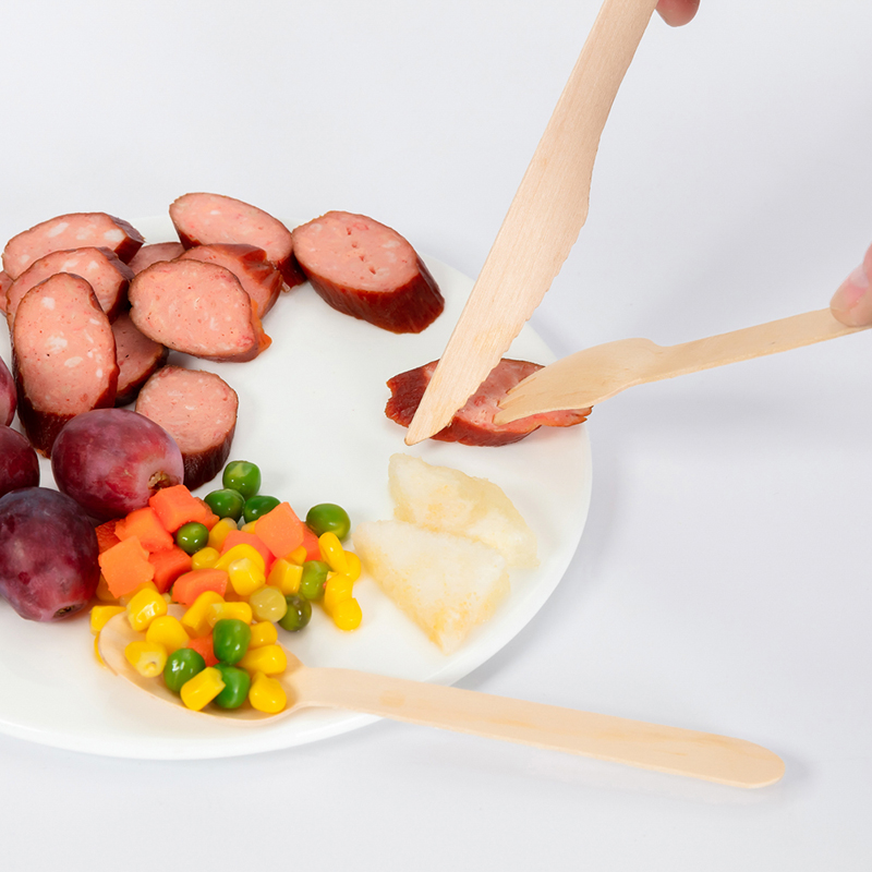 Lightweight Disposable Wooden Tableware Cutlery Eco-Friendly for Events
