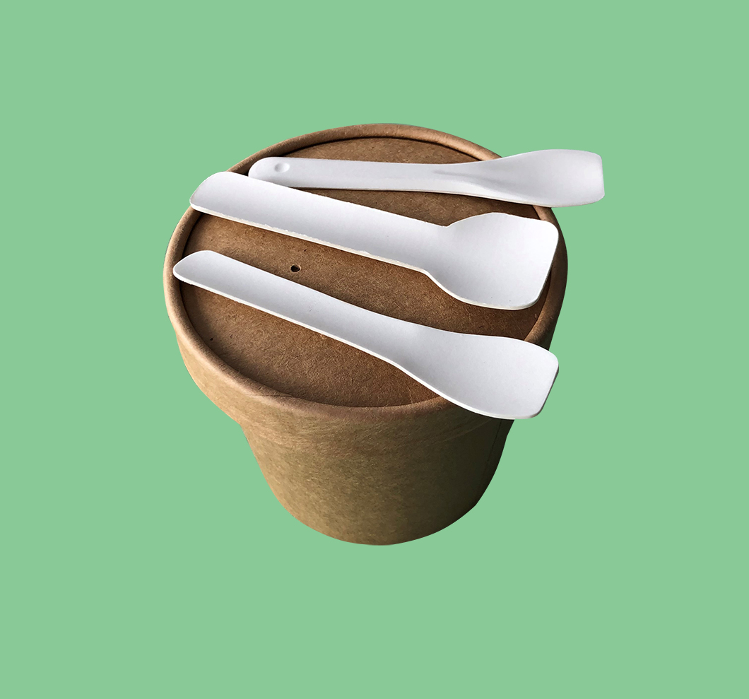  Paper Ice Cream Spoon 100% Biodegradable Eco-Friendly Outdoor Travel Wedding Camping Luxury Custom Dessert Spoon