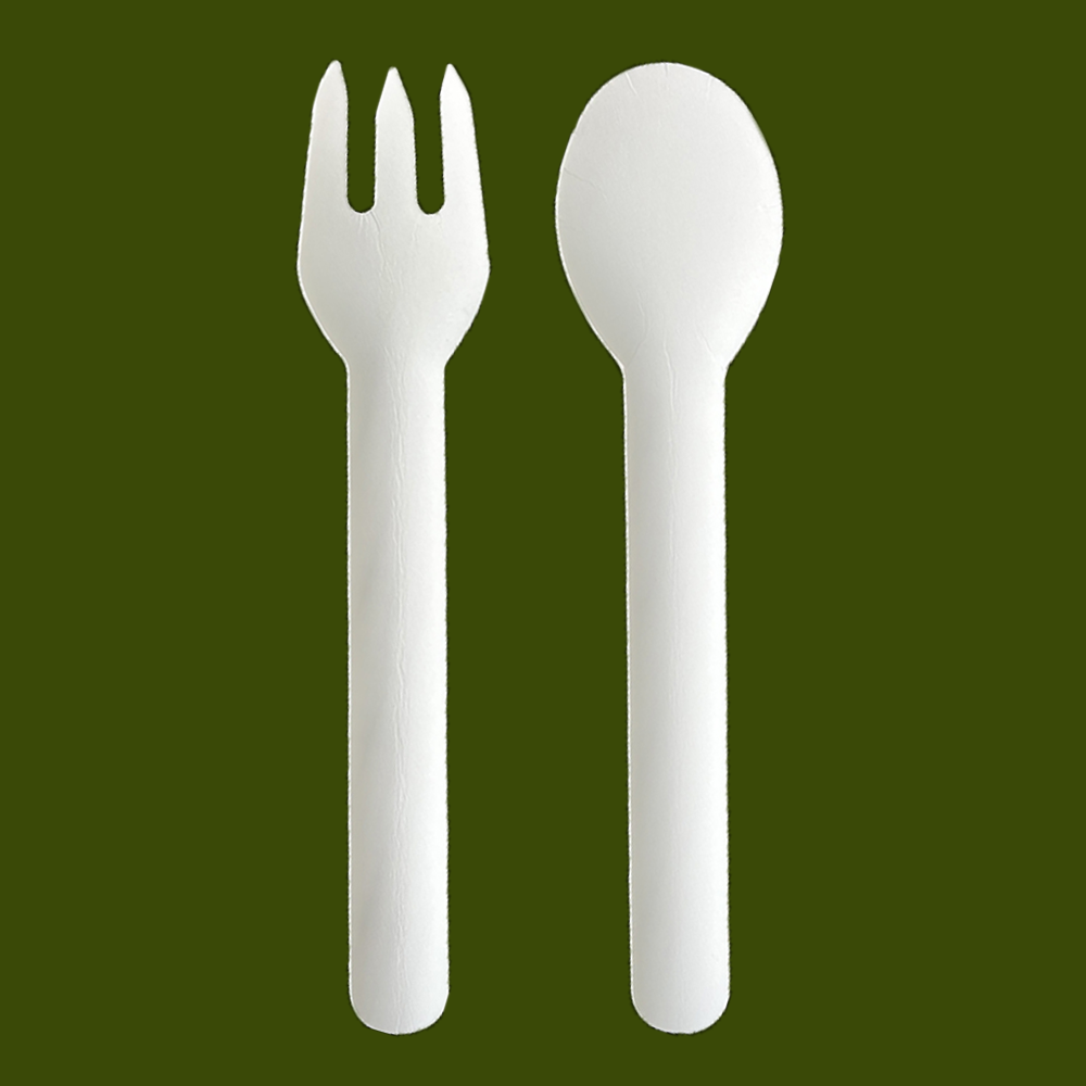 Wholesale Biodegradable Paper Spoon Eco-friendly Disposable Paper Spoon Disposable 6.2 Inch Spoon