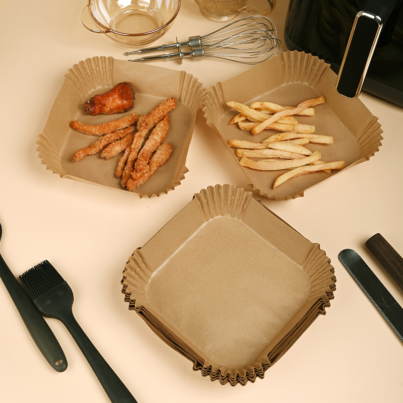 Air Fryer Paper with Food Grade Perforated Degradable Paper with Both Sides Silicone Paper