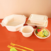 Eco-Friendly Corn Starch Compartment Container Biodegradable and Natural Takeaway Food Packaging with Portable Lid