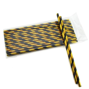 Factory Custom Eco Friendly Biodegradable Logo Printed Striped Drinking Paper Straw