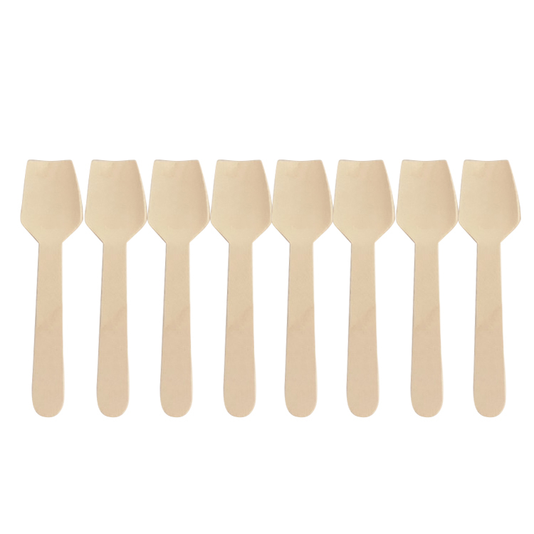 Ready to Ship Direct Sale Ice Cream Biodegradable Disposable wood Spoons for Dessert Wholesale New Trends