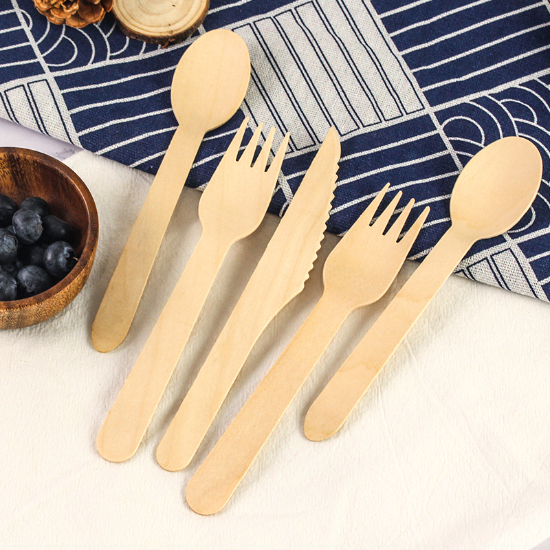 China Factory Wholesale 160 mm Wood Cutlery Wooden Cutlery Set With Cheap Price