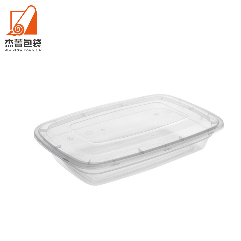 750ml American Style Disposable Plastic PP Box With Lid Rectangular Shape Salad Container