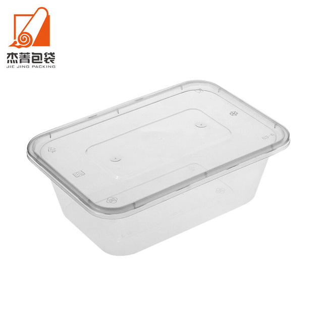 Disposable 750ml Rectangular Plastic Food Container PP Material Industrial Use for Packaging Noodles and Blister Products