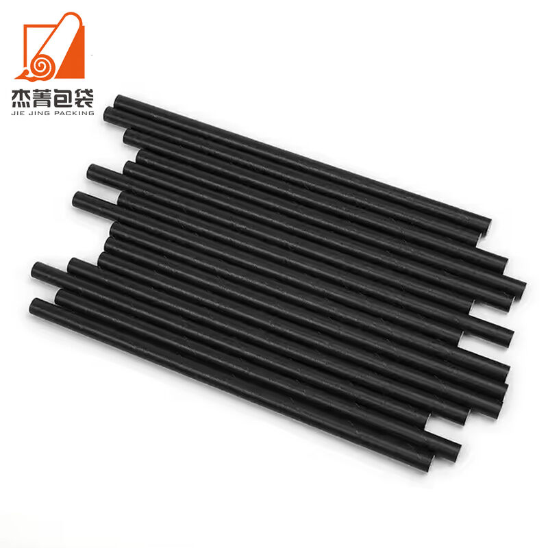 Custom Straw Disposable drink Coffee juice Beer Champagne black paper straw