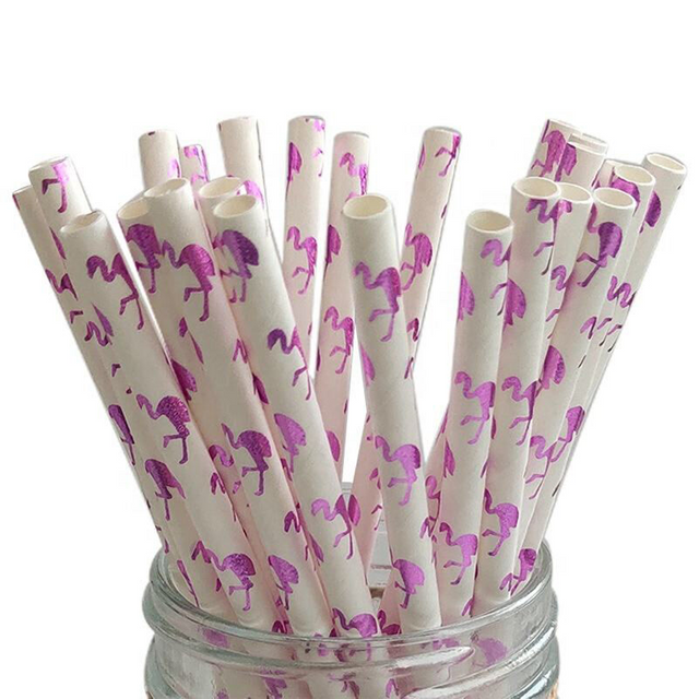 Custom Biodegradable colored paper straws can be used for party and wedding decorations Animal pattern straws