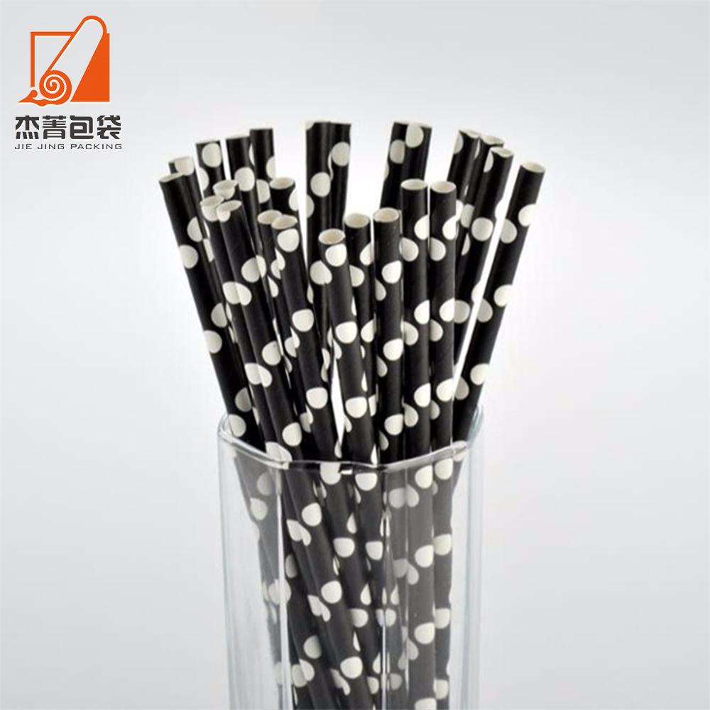 Factory price Paper straw Disposable polka dot paper straws are biodegradable
