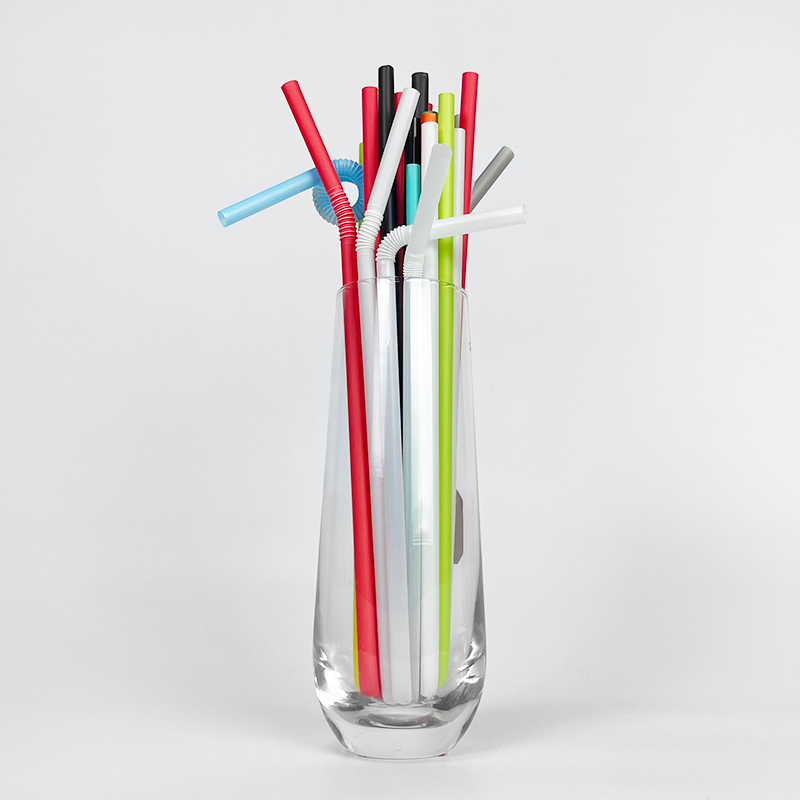 Bulk Wholesale 100% Biodegradable Disposable Drinking Straw PLA Straight Bendable Individual Wrapped Straws for Bar Accessories