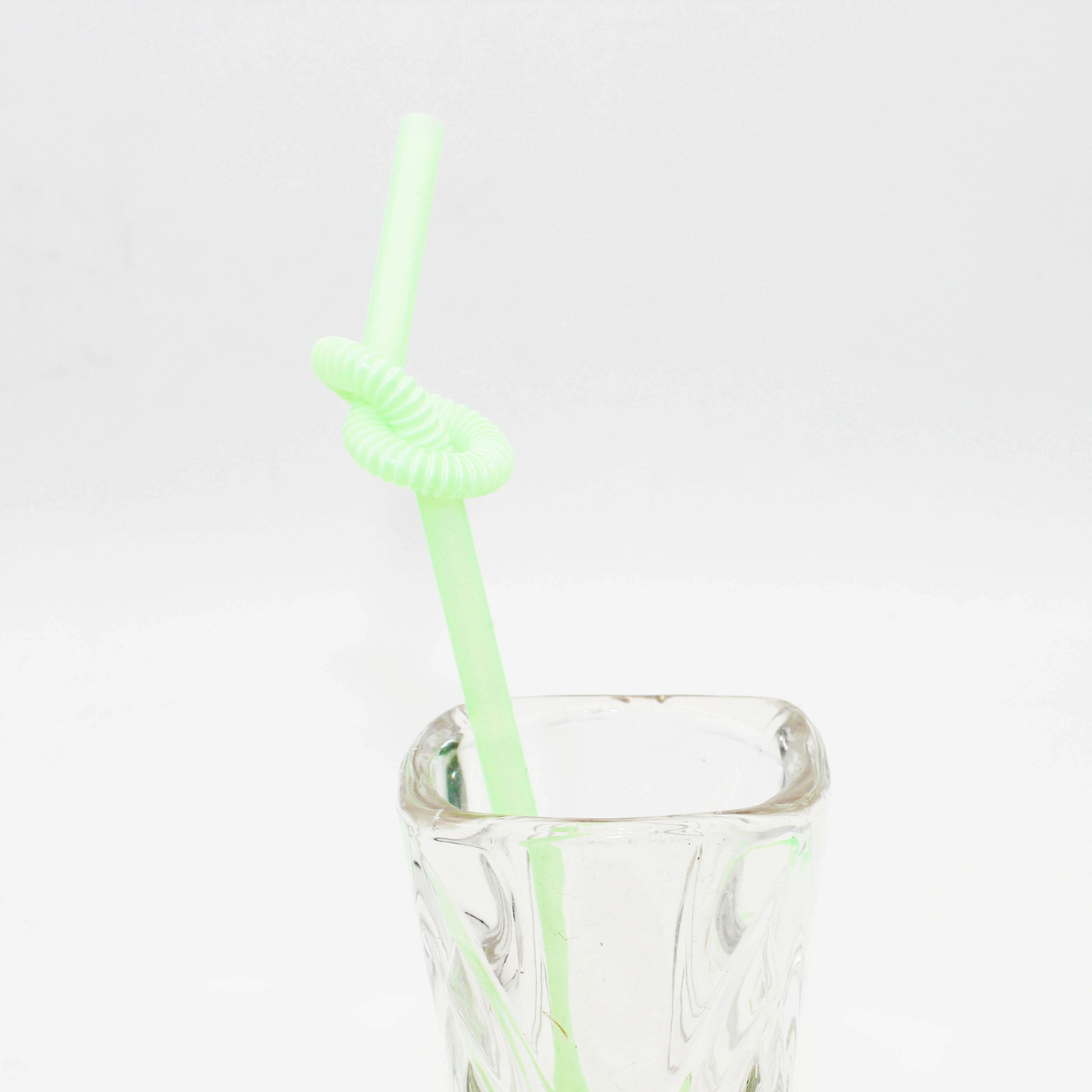 Flexible Disposable Plastic Drinking Straws Long Colorful Disposable Bendy Party Fancy neon green Straws