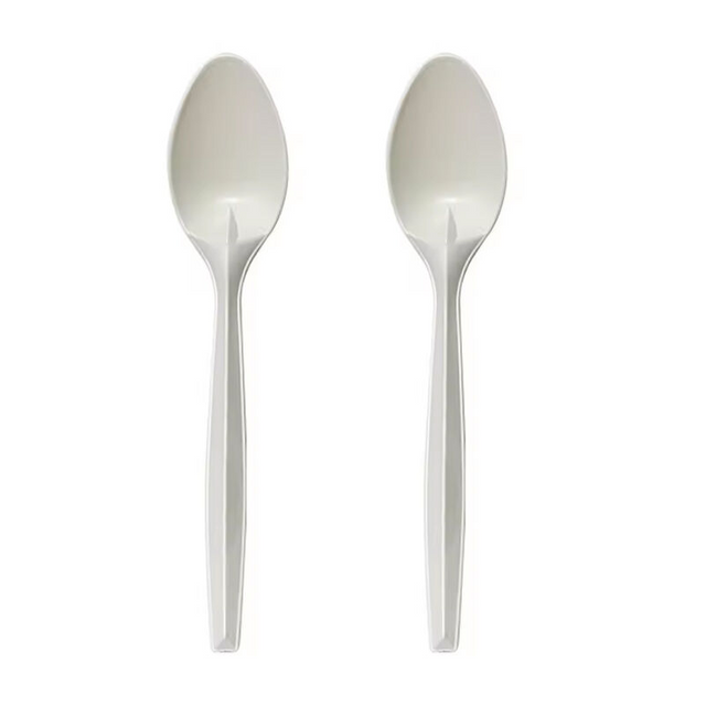 Takeaway Food Party Eco-Friendly Dinnerware Cornstarch Cutlery Milky White Color Biodegradable Cutlery Disposable Spoons