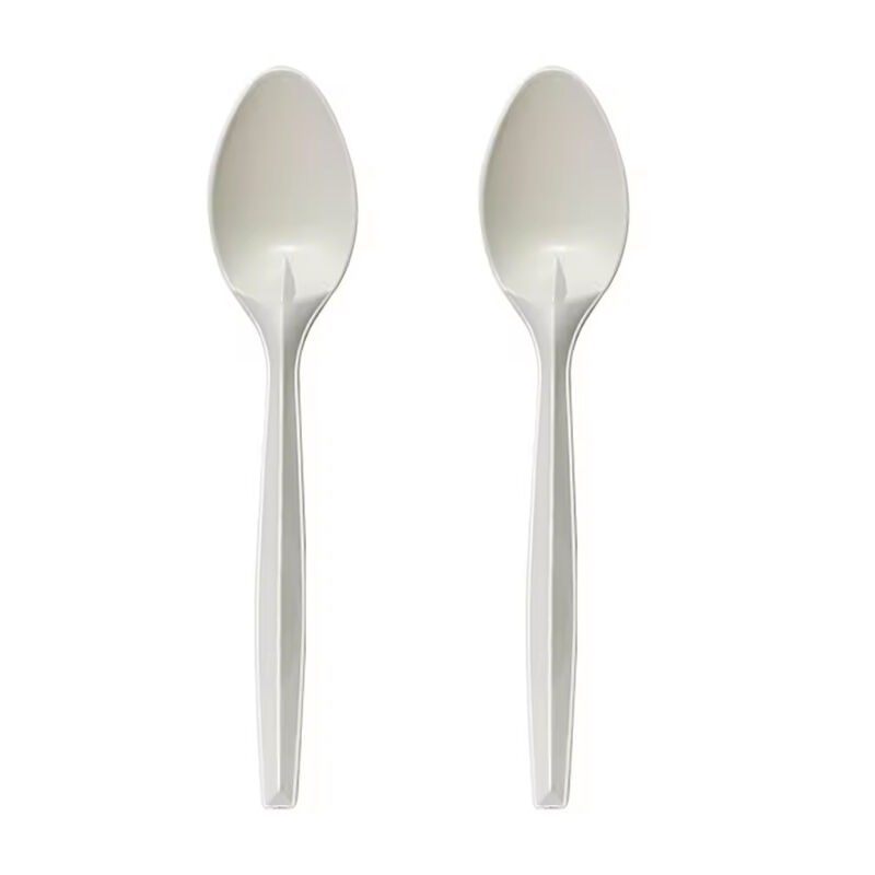 Takeaway Food Party Eco-Friendly Dinnerware Cornstarch Cutlery Milky White Color Biodegradable Cutlery Disposable Spoons