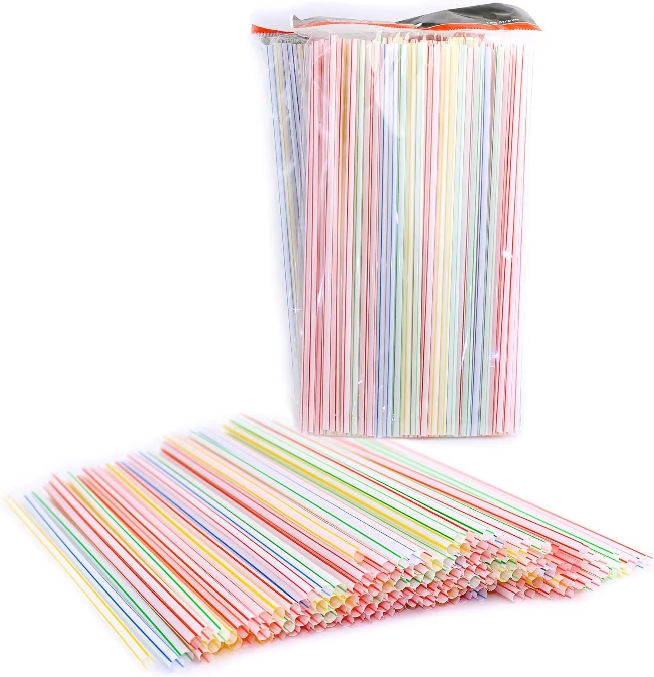 Flexible PP Colorful/Stripe Drinking Plastic Straws Bendable Drinking Straws Plastic Flexible Straws