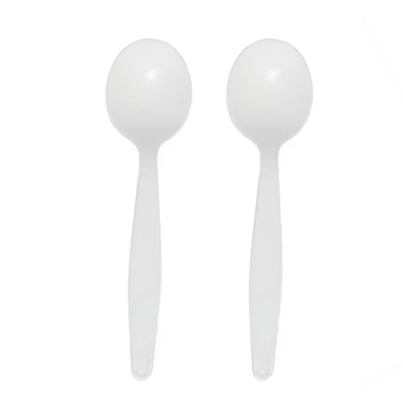 Hot Sale Stocked Biodegradable Disposable Cornstarch Soup Spoon Cutlery Set Spoon for Party