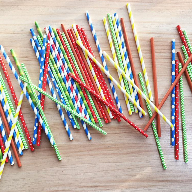 Factory direct sales activities to promote prices Drink straw Paper straw Different color striped paper drinking straw paper straw