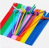 Artistic Disposable Plastic Drinking Straws Bendy Straws Unwrapped Neon Assorted