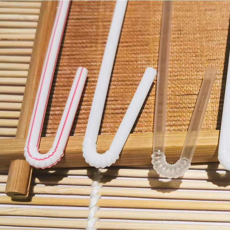 Factory Custom Size 100% Biodegradable White U Shaped Pla Flexible Reusable Straw Individually Opp Wrapped Pla Drinking Straw