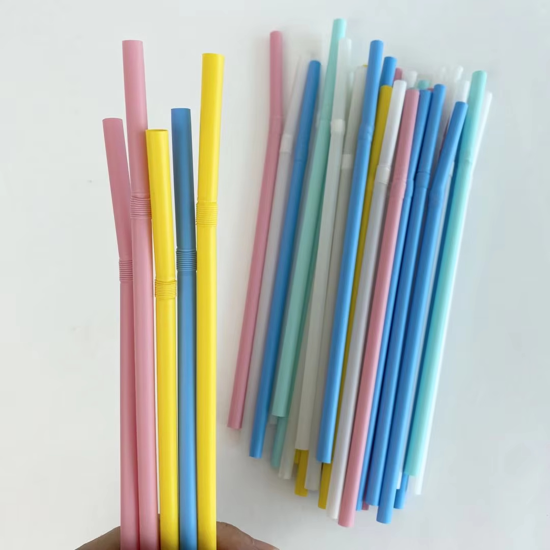 Custom size PLA Bendable Straws Colorful Disposable Flexible Drinking Straws Compostable Biodegradable Party Straws Free samples