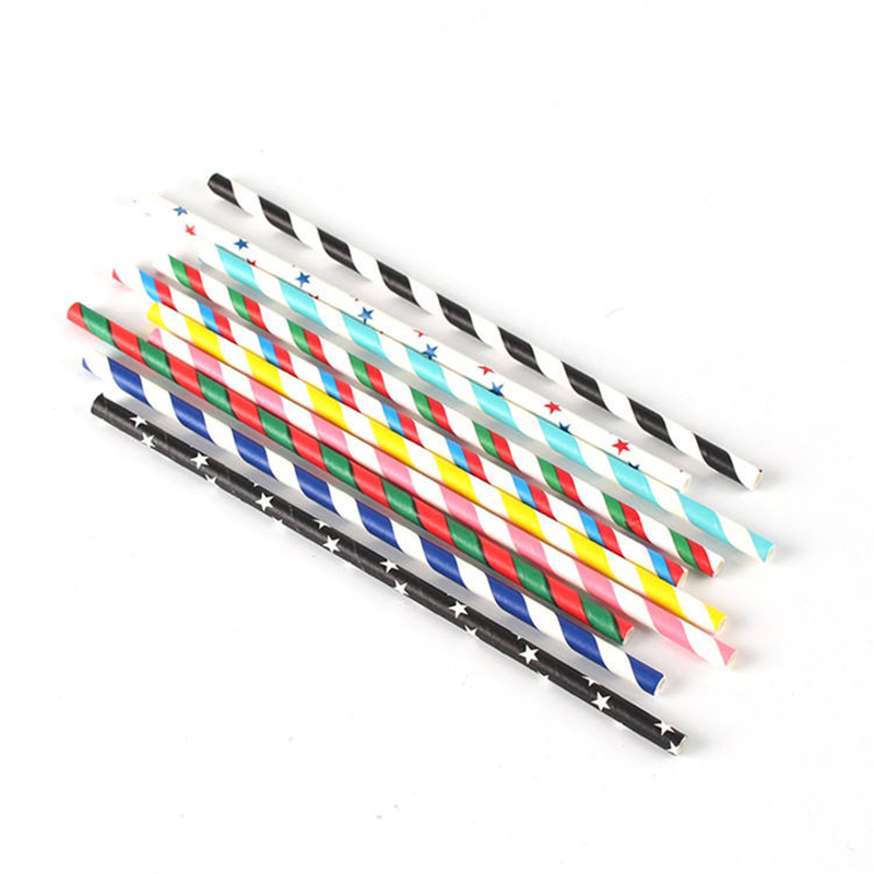 Degradable and environmentally friendly straw Drink straw paper straws Children's party wedding decoration straws