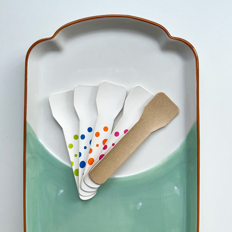 Eco friendly cheap dessert ice cream paper spoon disposable cutlery with custom