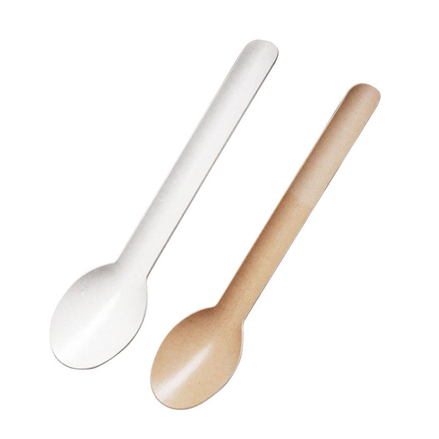 Portable Natural Biodegradable Disposable Food Grade Bulk Cutlery Set Paper Pulp Paper Spoon Knife Fork