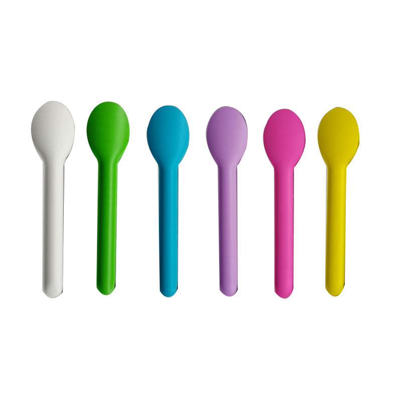Paper colored yoghurt spoon