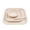 Custom Biodegradable Food Tray Sugarcane Bagasse Tableware 5 Compartment Trays Disposable Plates and Cups