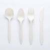 Disposable 100% Compostable Cornstarch Cutlery Set Extra Large Soup Spoons Fork Knife PLA and CPLA Utensils Paper bag box set