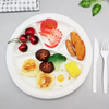 Disposable 12 Inch 4 Compartment Corn Starch Biodegradable Food Serving Plates For Fast Food Fruits