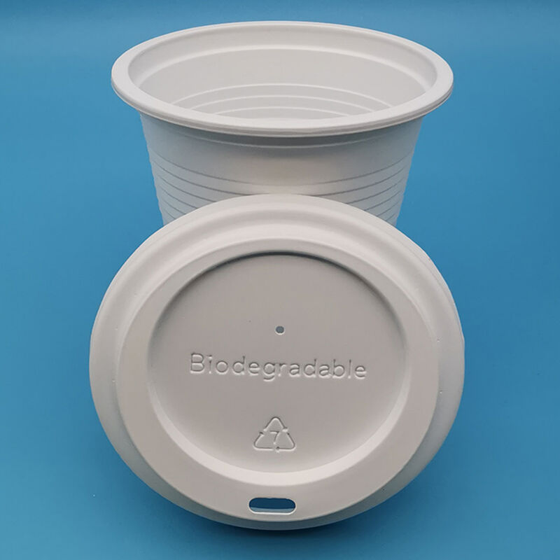 Disposable environmentally friendly biodegradable 100% corn starch disposable coffee cup lid can be customized